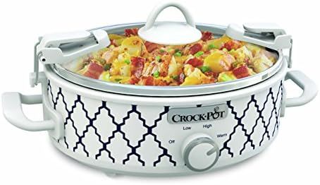 Crockpot 2.5-Quart Mini Casserole Crock Slow Cooker, White/Blue | Amazon (US)