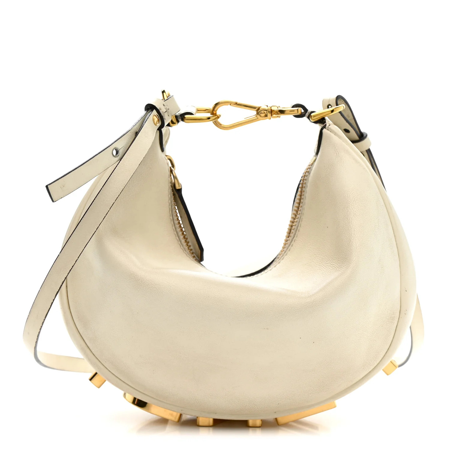 Fendi Vitello Grace Matte Mini Fendigraphy Hobo Bag White Ice 1801856 | FASHIONPHILE (US)