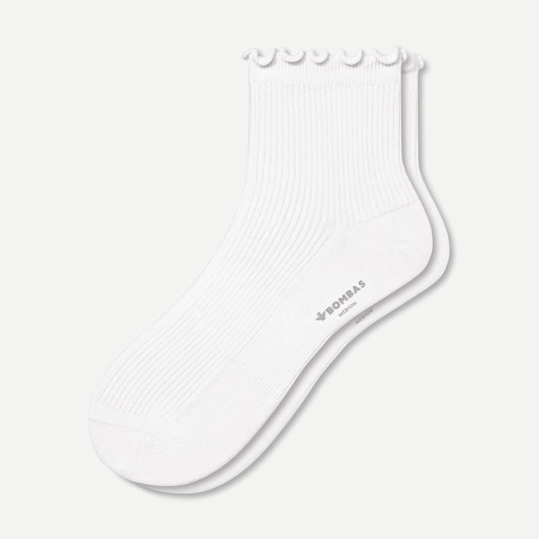 Women's Frilly Rib Quarter Socks | Bombas
