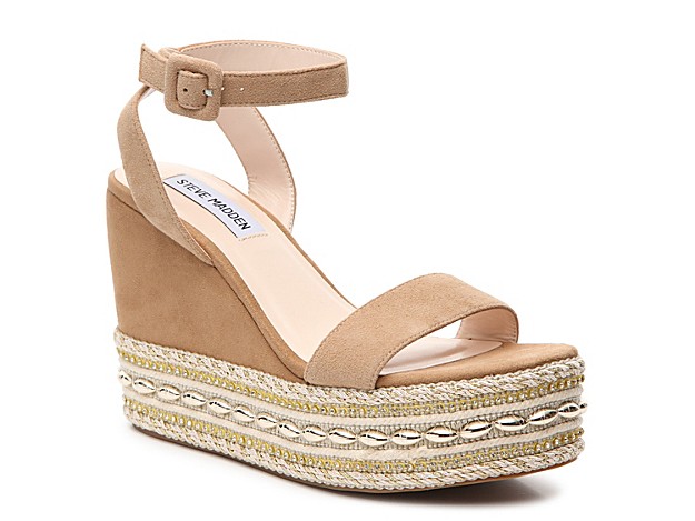 Steve Madden Walta Wedge Sandal - Women's - Taupe | DSW