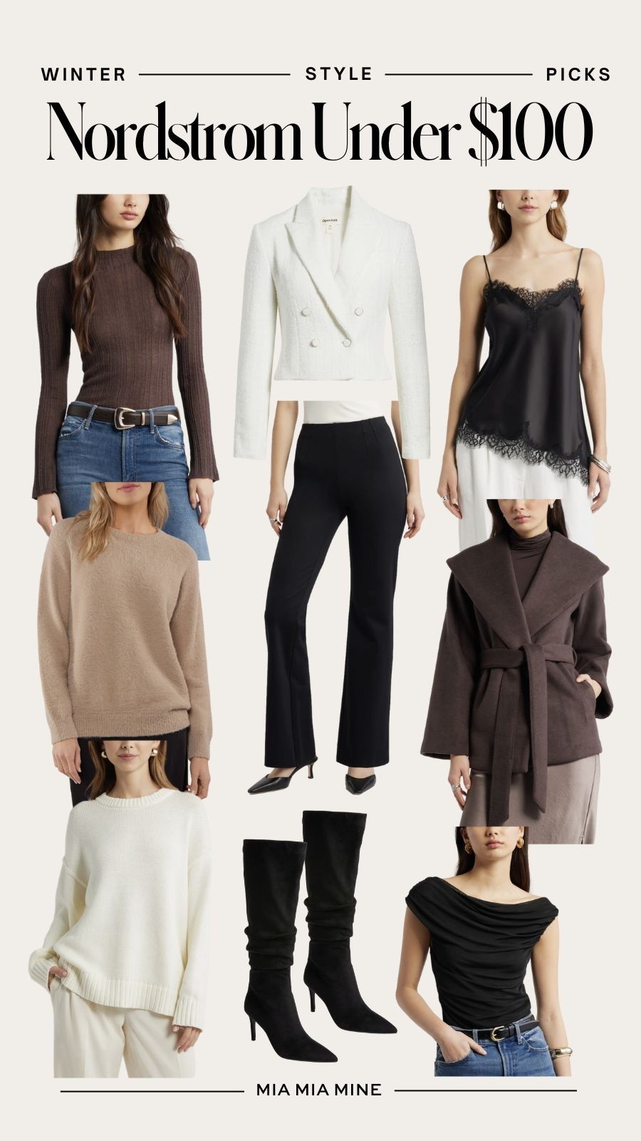 Nordstrom new winter arrivals / winter capsule wardrobe under $100
Shop affordable winter coats, lace cami, sweaters, winter tops and boots 



#LTKSeasonal #LTKFindsUnder100 #LTKWorkwear