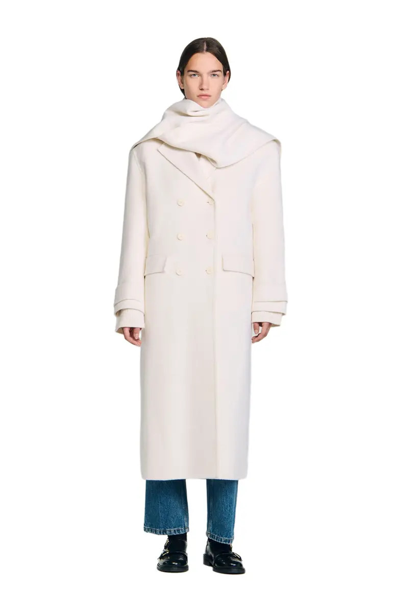 Oversized Wool Coat with removable scarf | Nordstrom