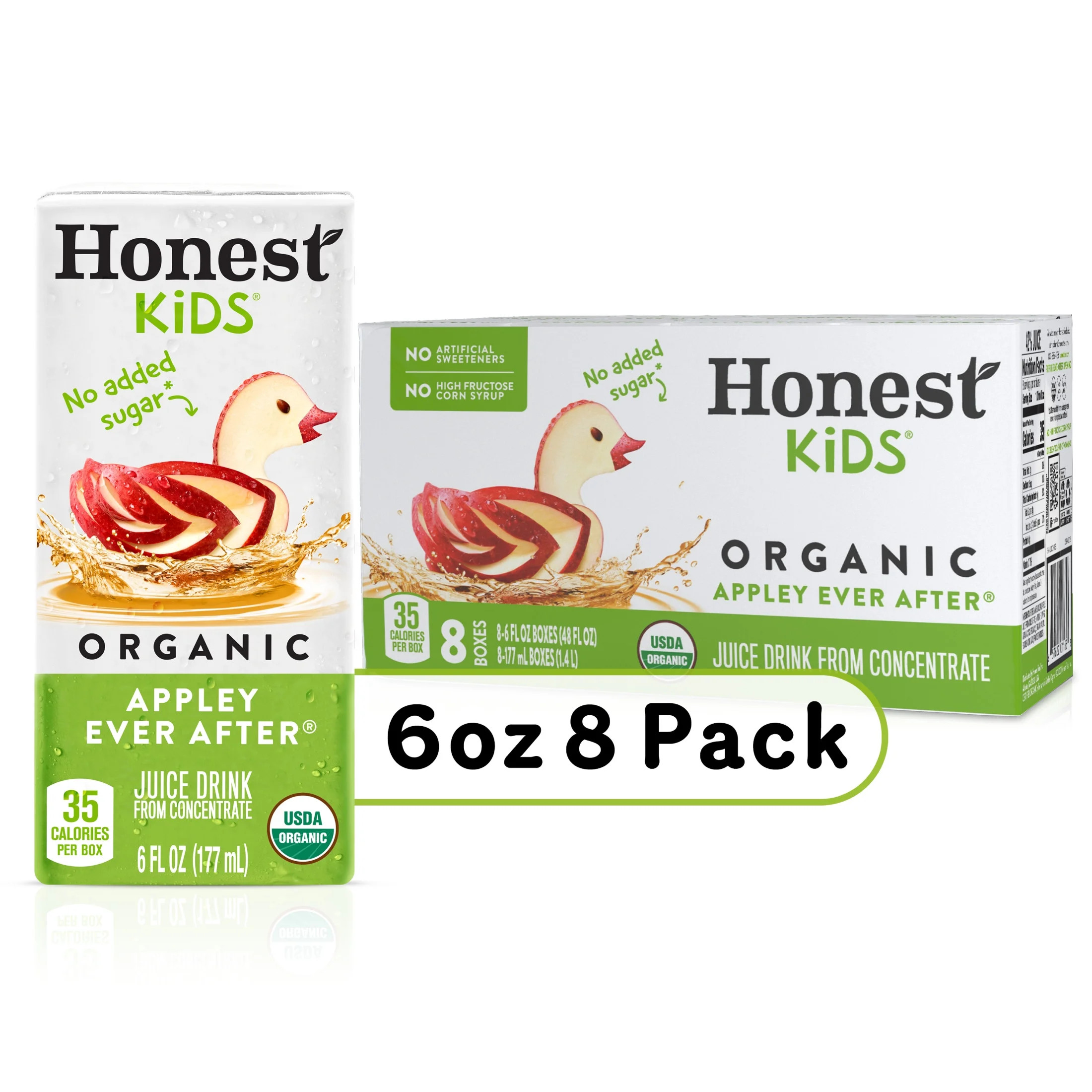 Honest Kids Organic Appley Ever After Fruit Juice, 6 fl oz, 8 Juice Boxes | Walmart (US)
