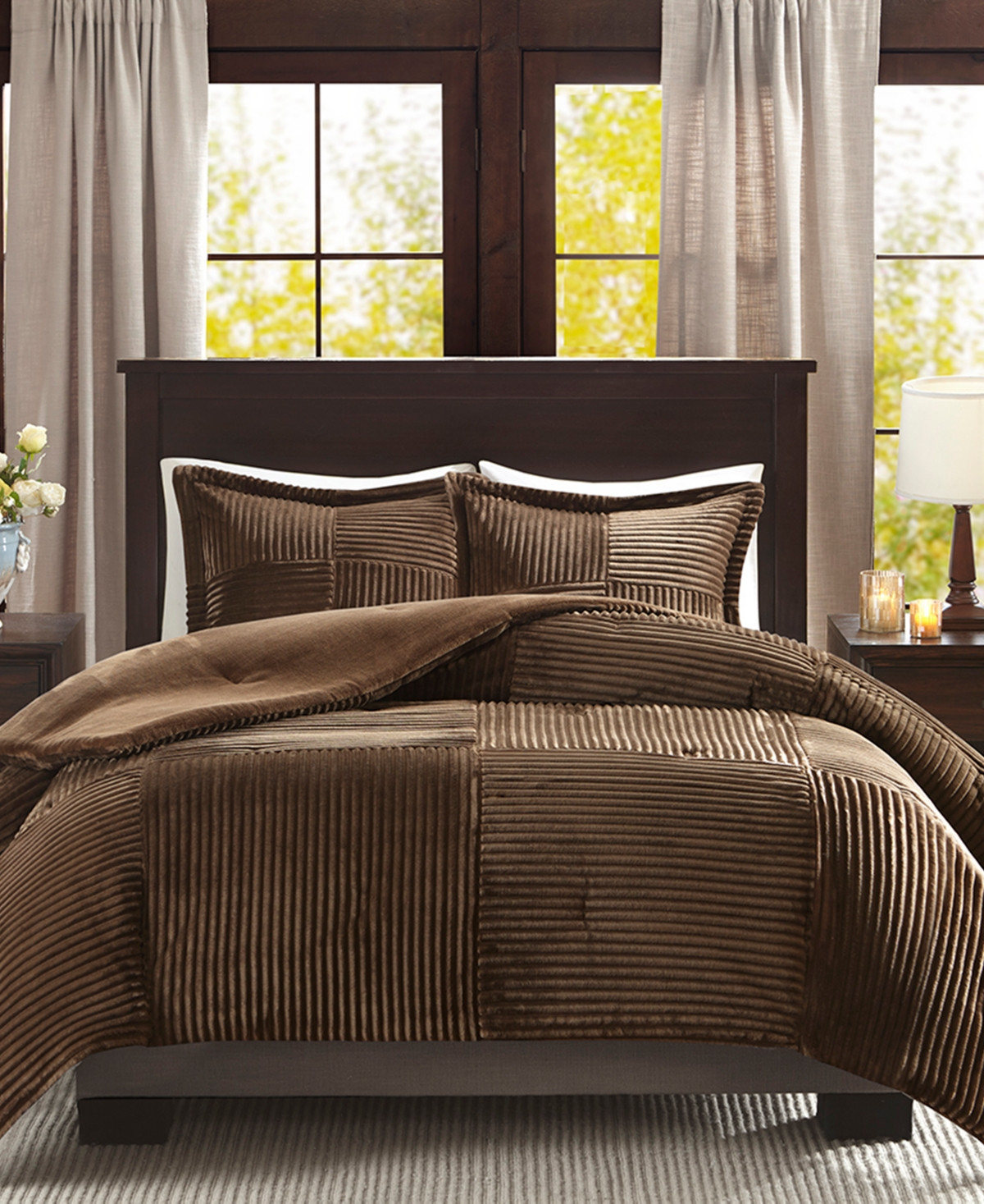 Madison Park Parker 3-Pc. Comforter Set, Full/Queen - Brown | Macy's