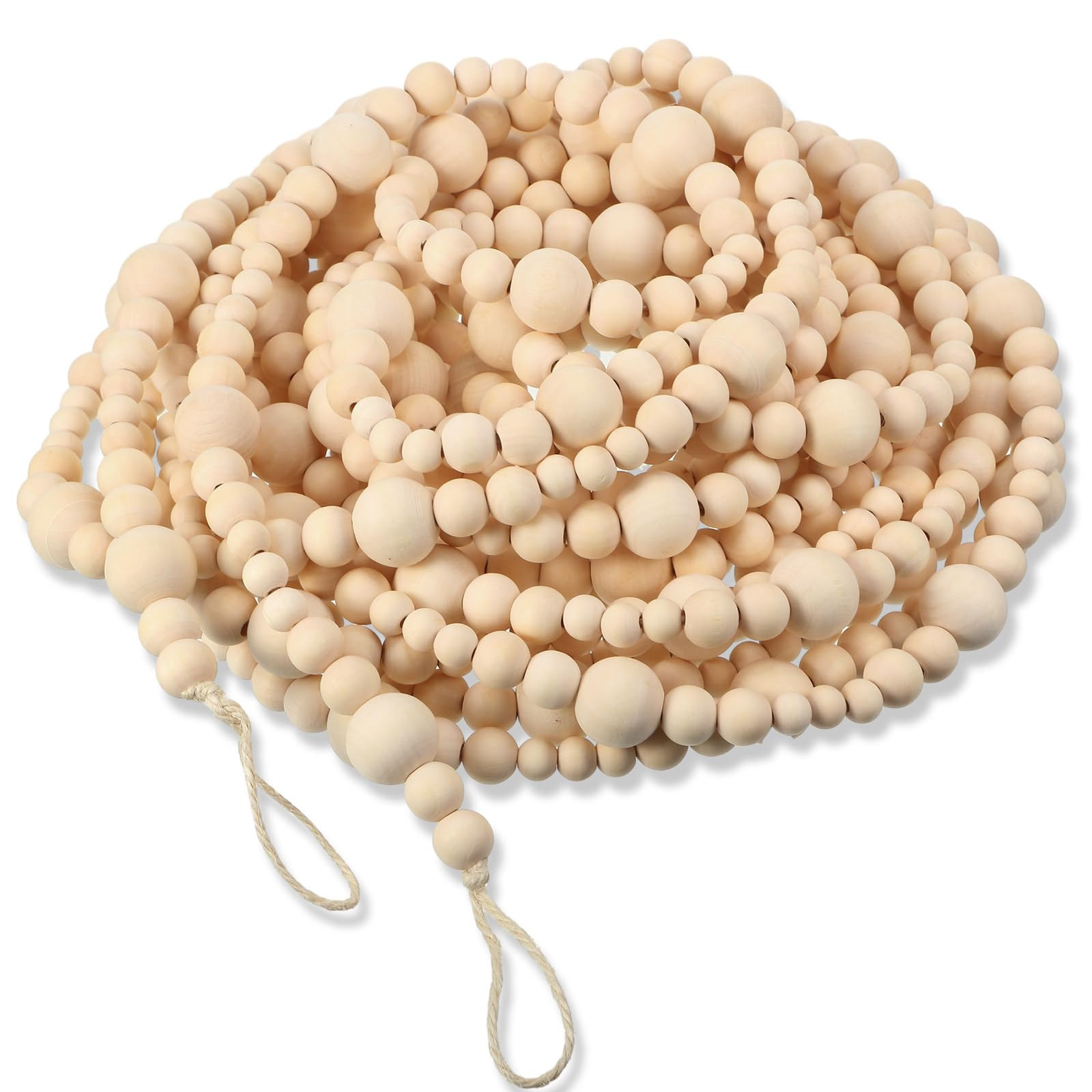 Giegxin 32.8 Feet Christmas Wooden Bead Garland Xmas Tree Beads Garland Rustic Wood Beaded Decor ... | Amazon (US)