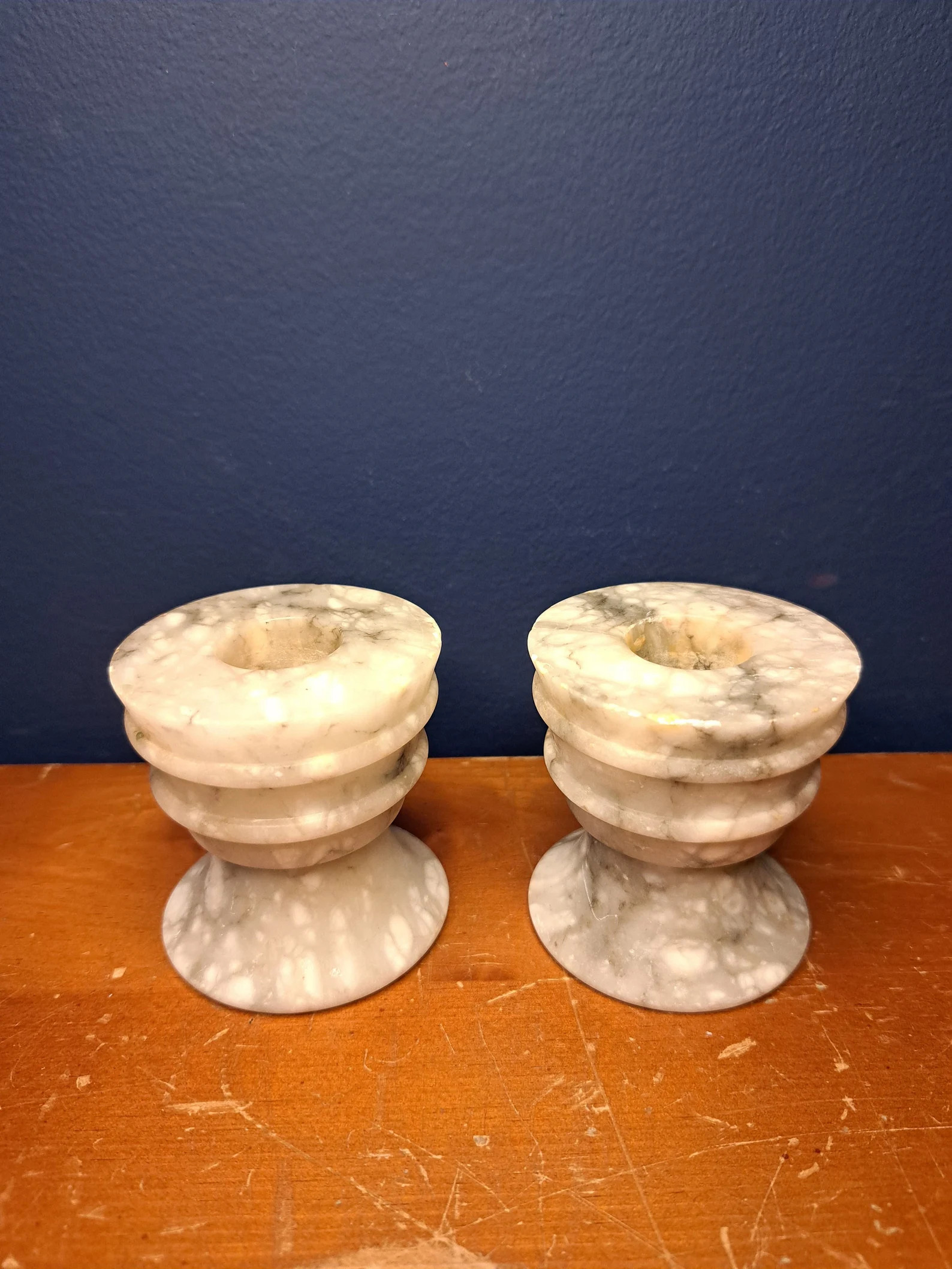 Beautiful Vintage Italian Marble Candlesticks, Stone Candle Holders Etched Italy on Bottom | Etsy (US)
