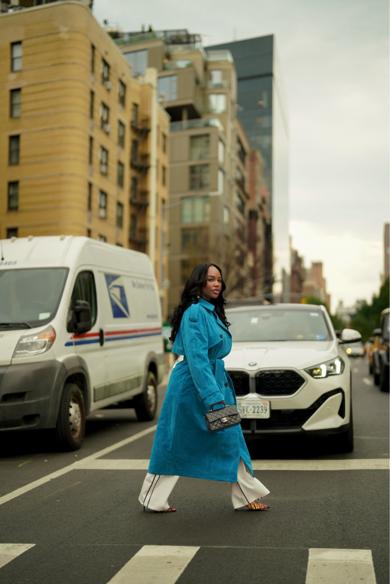 NYFW OOTD 🗽✨ This blue faux suede trench was the moment—the quality is SO good, with a soft, luxe feel and structured oversized fit that looks and feels way more expensive than it is. I paired it with breathable high-waisted palazzo pants that give the look movement while keeping it polished, then added the tiger-print stiletto heels for that unexpected pop. This is for the statement-dressing girl who loves elevated fashion—perfect for Fashion Week, dinner in the city, events, date night, cocktails or any fall occasion where you want the outfit to do the talking.

Sizing: Trench — Small | Palazzo pants — Medium | Tiger-print heels — 7.5.| Medium in the
Top

#LTKNYFW #LTKgrwm #LTKootd