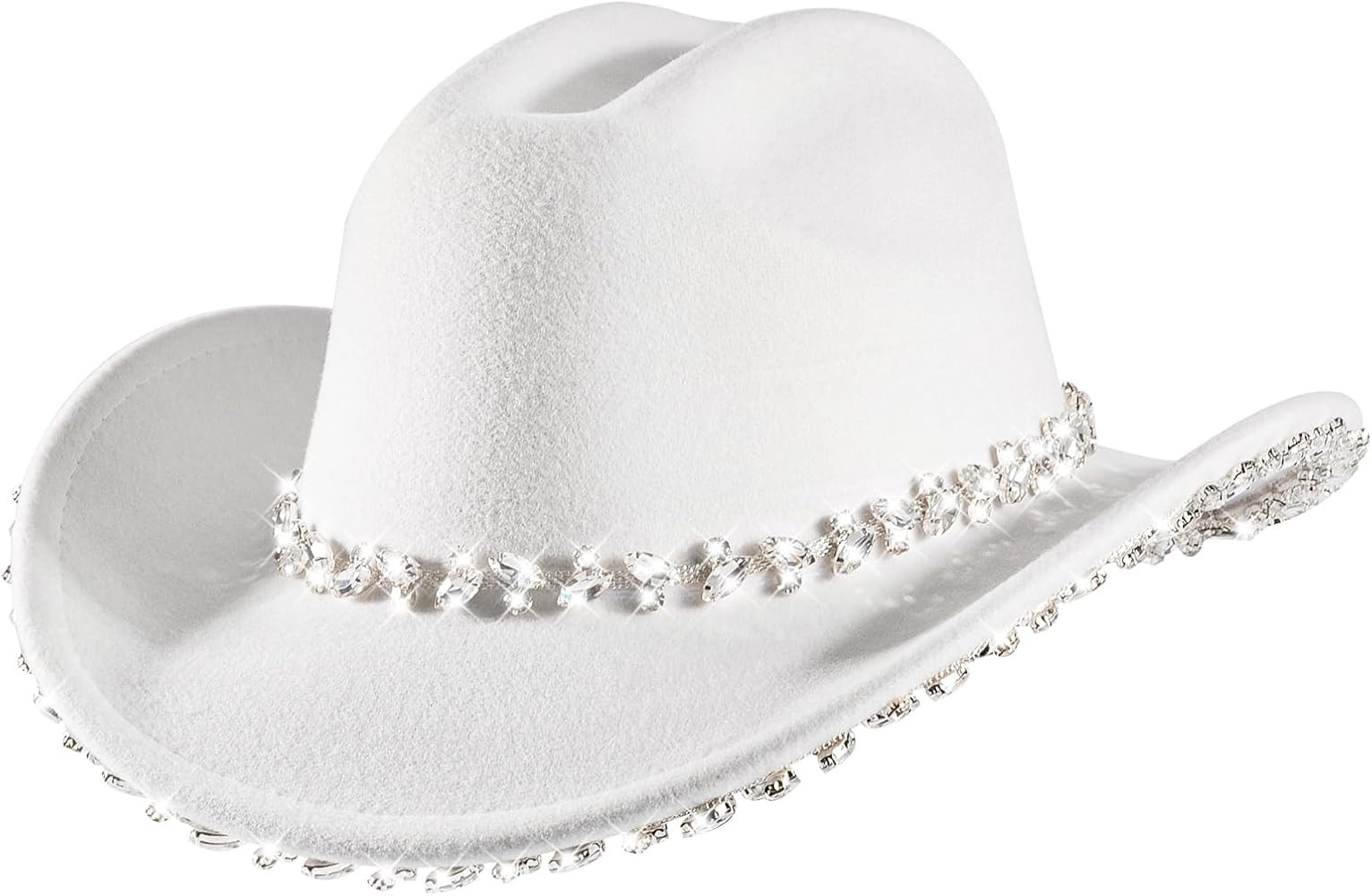 Womens Rhinestone Cowboy Hat Wide Brim Diamond-Glitter-Western-Cowgirl Hat Bling for Women | Amazon (US)