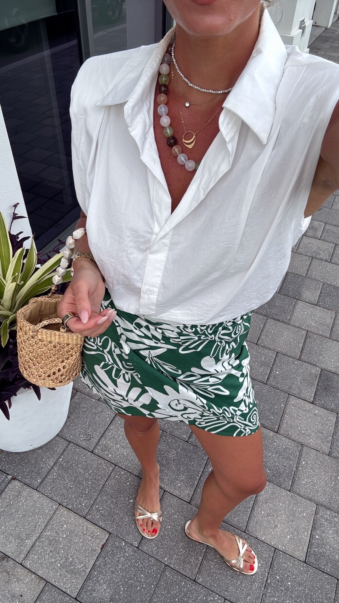 Girls dinner OOTN wearing my fave Amazon find top and the cutest @Target wrap skirt!
