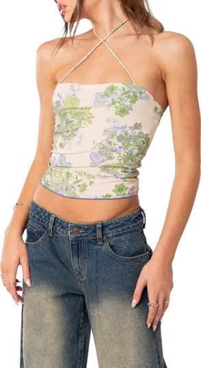 Garden Party Floral Print Mesh Top | Nordstrom