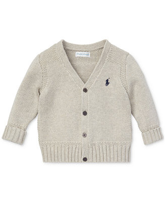 Baby Boys Combed Cotton V-Neck Cardigan | Macy's