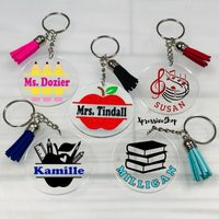 Personalized Teacher Keychain, Gift, Custom End Of Year Appreciation Keyring, Pencil Keychain | Etsy (US)