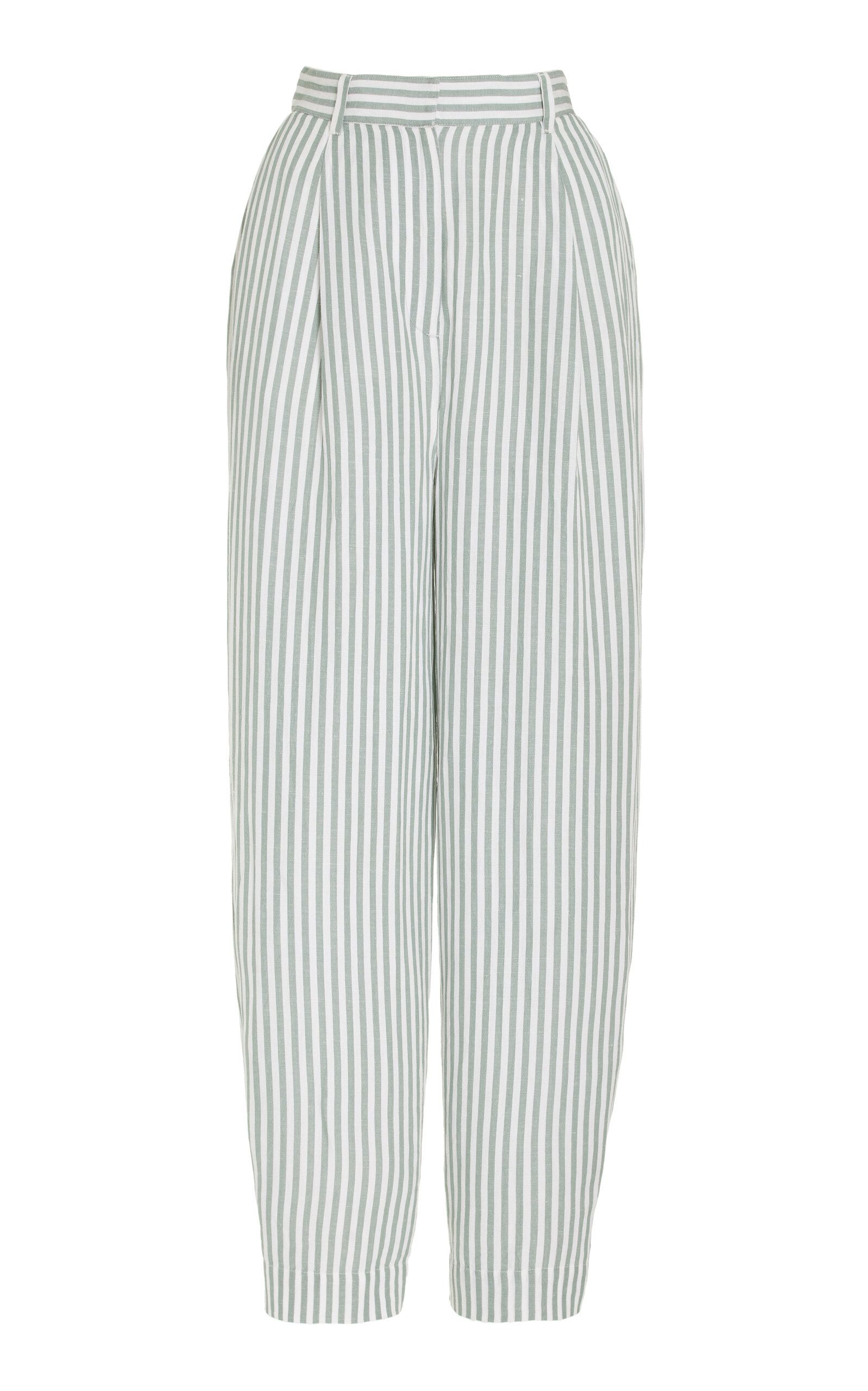 Lorenzo Striped Linen-Blend Pleated Wide-Leg Pants | Moda Operandi (Global)
