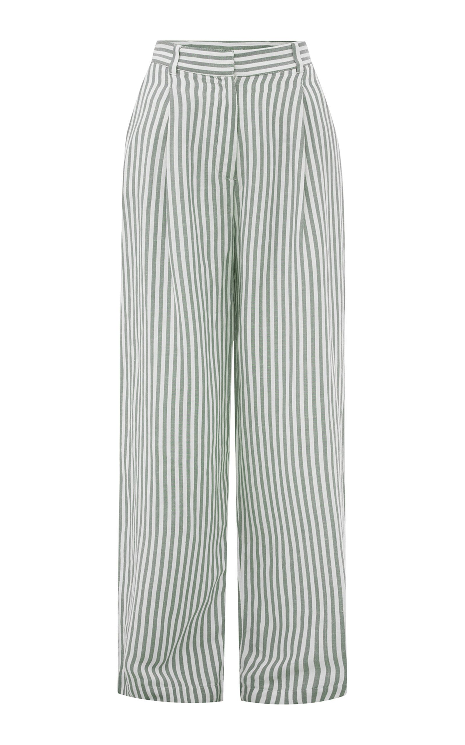 Lorenzo Striped Linen-Blend Pleated Wide-Leg Pants | Moda Operandi (Global)