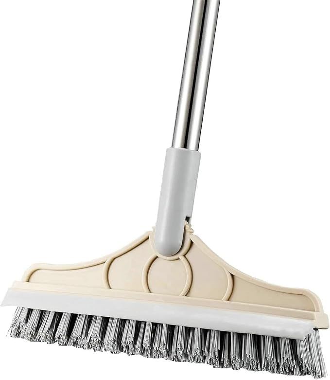 2 in 1 Cleaning Scrub Brush Grout Brush Scrape Floor Scrub Brush with Long Handle V-Shape Stiff B... | Amazon (US)