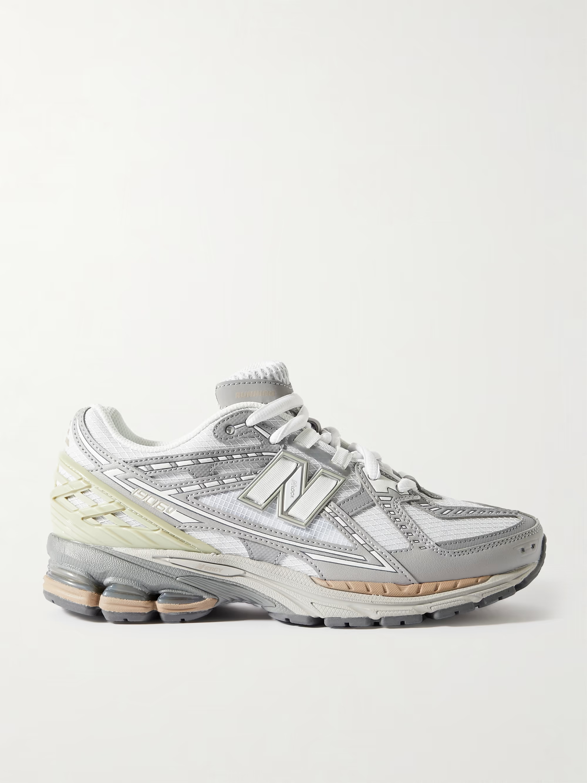 1906 rubber-trimmed faux leather and mesh sneakers | NET-A-PORTER (US)