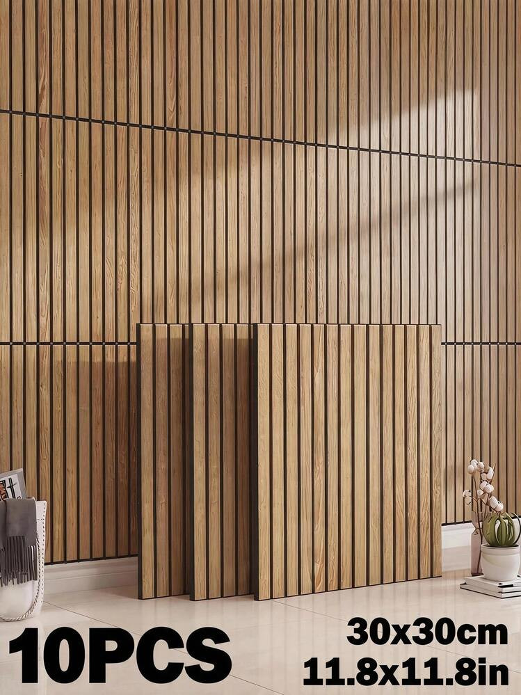 10pcs 3D Wall Panels, Peel And Stick Self-Adhesive Wood Grain Foam Wall Tiles, Thickened Soundpro... | SHEIN