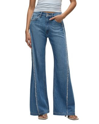 Hudson Jodie Wide Leg Frayed Seam Jeans in Unravel  | Bloomingdale's Women | Bloomingdale's (US)