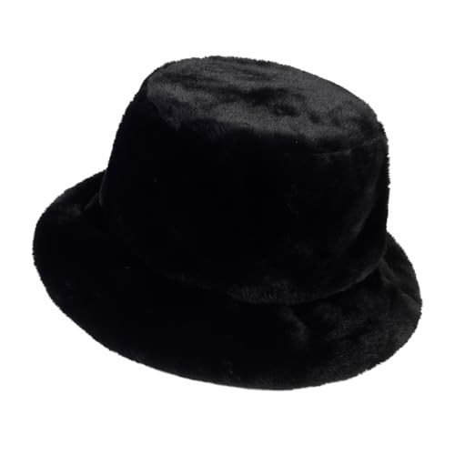 NTLWKR Winter Faux Fur Bucket Hat, Fluffy Fuzzy Warm Hats, Plush Fisherman Cap, Furry Puffy Hats for Women | Amazon (US)