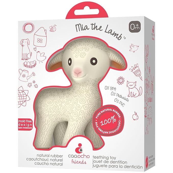 CaaOcho Pure Natural Rubber Teething Baby Toy - Mia The Lamb Teether for Babies, BPA Free Baby To... | Amazon (US)