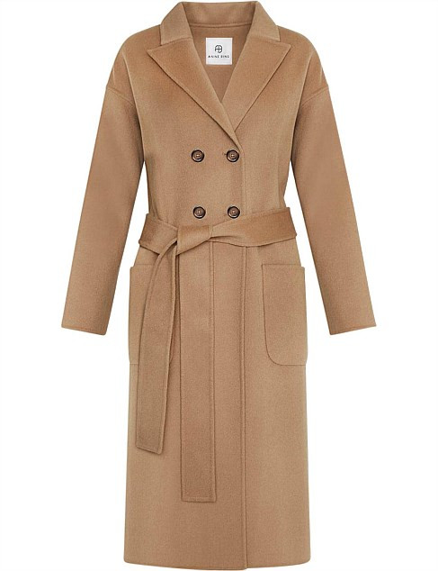 Anine Bing Dylan Coat -Camel Cashmere Blend | David Jones | David Jones (Australia & New Zealand)