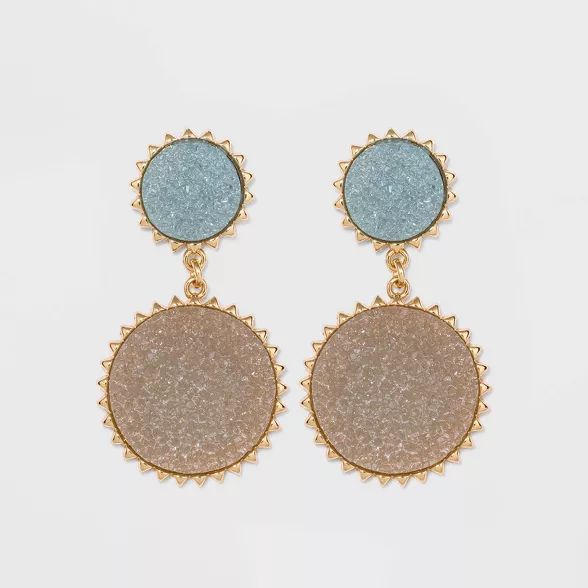 SUGARFIX by BaubleBar Two-Tone Druzy Drop Earrings - Light Blue | Target