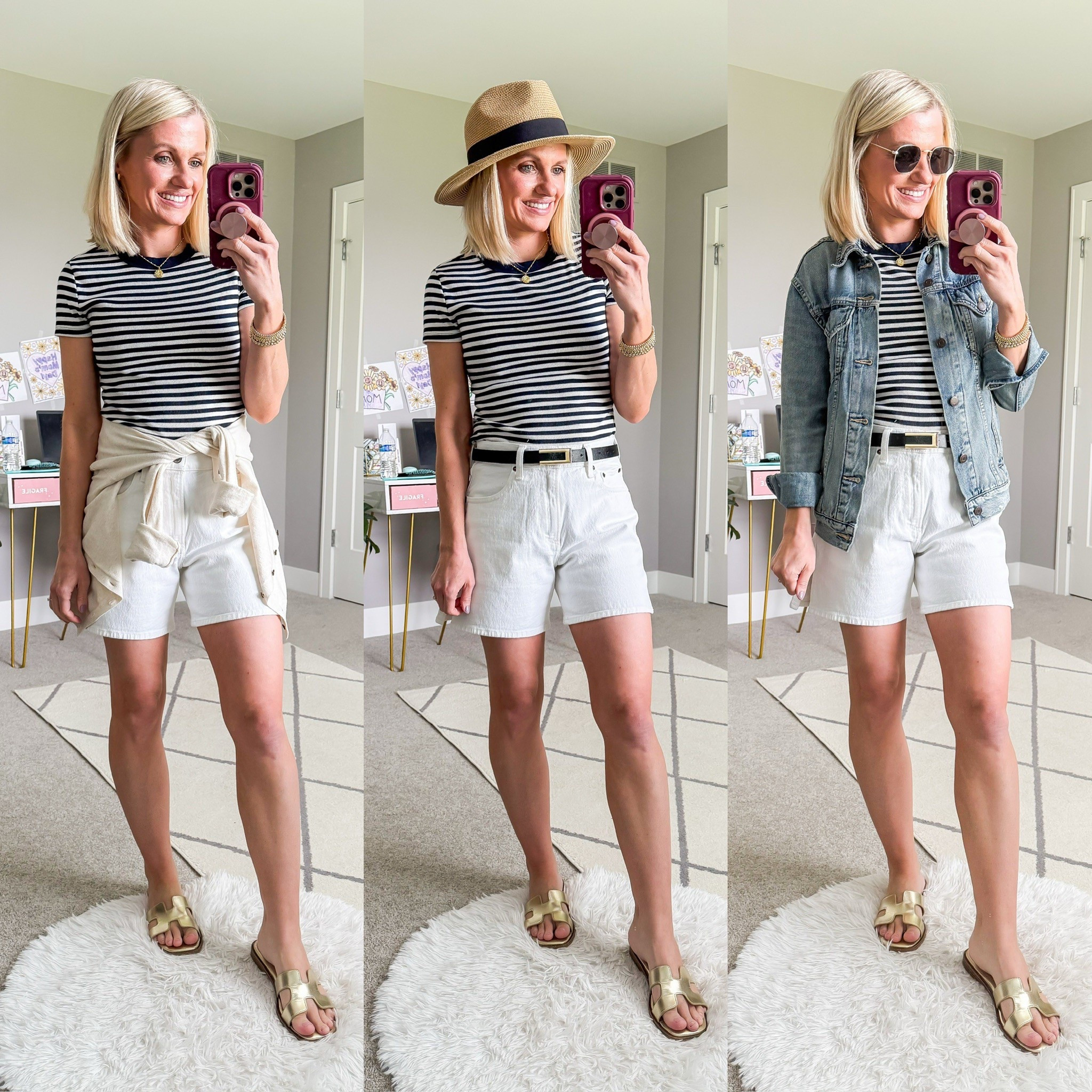 Summer capsule wardrobe outfits with a striped t-shirt and white shorts

#LTKSeasonal #LTKPetite #LTKStyleTip