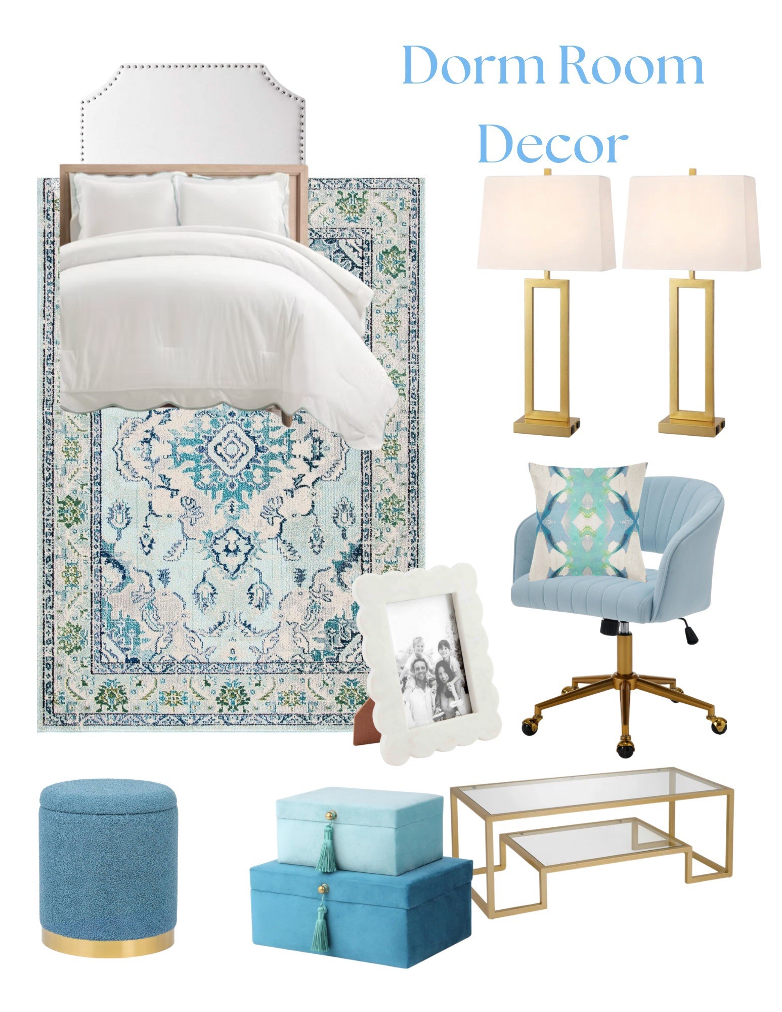 Dorm Room Decor! I love how soothing this blue pallet is! #dorm #dormroom #college #dormroominspo 

#LTKHome