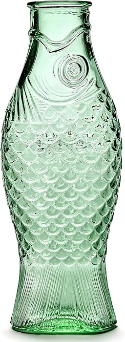 Serax Fish & Fish Glass Water Pitcher by Paola Navone, Clear Green | Amazon (US)