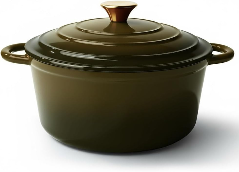 Vintage Style 6 Quart Dutch Oven Pot with Lid, Non Stick Enameled Cast Iron Dutch Oven for Bread ... | Amazon (US)