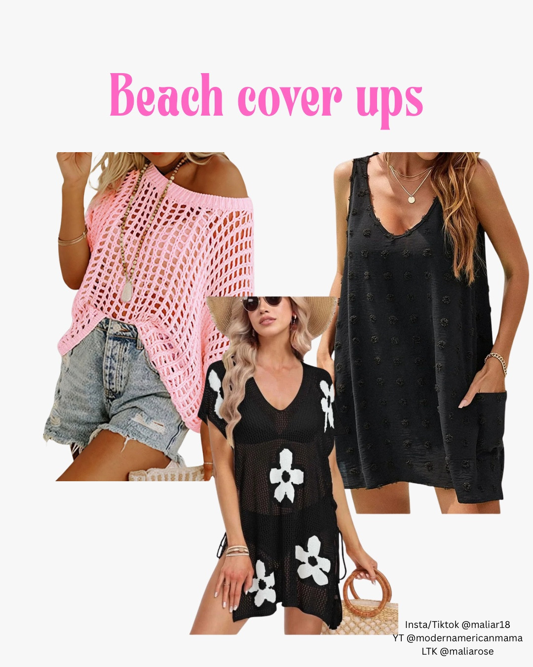 Walmarts beach cover ups for women! We love a light crochet cover, flower designs, and light airy designs. 💗✨🌊

#LTKSeasonal #LTKgrwm #LTKTravel