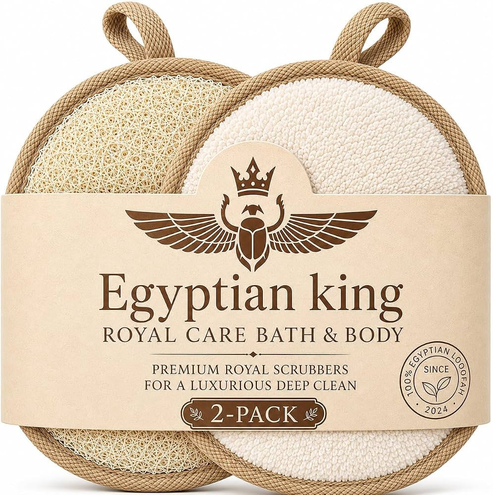 Egyptian King Natural Egyptian Loofah Body Scrubber, 2 Pack | Amazon (US)