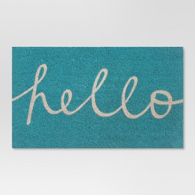 Blue Hello Cursive Doormat 1'6"x2'6" - Room Essentials™ | Target