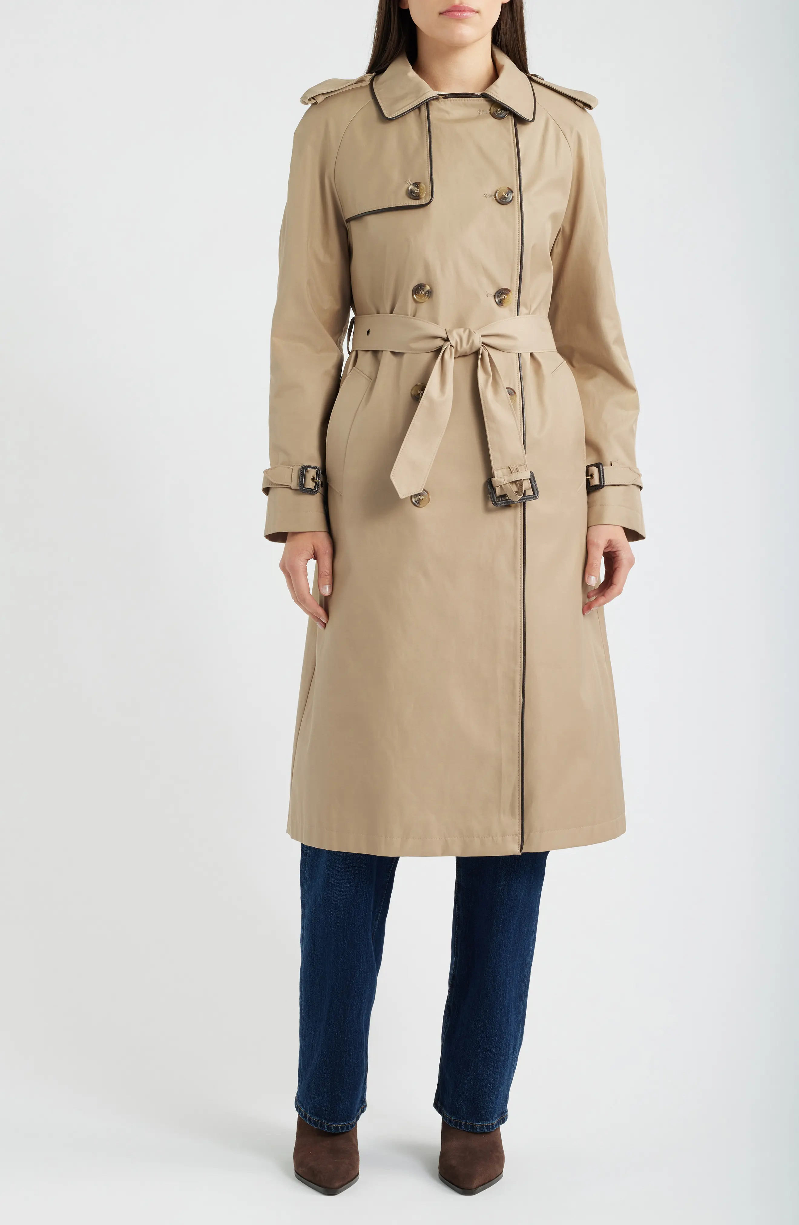 Double Breasted Belted Rain Coat (Women) | Nordstrom | Nordstrom