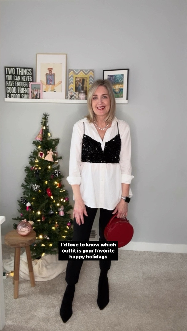 🎄NEW SERIES🎄12 Days of Holiday Outfits - Day 12.

Classic look with a fun twist. Layer a cropped rhinestone bralette over your white button up for a fun and festive holiday look.

Holiday party outfit, holiday outfit, Christmas outfit, New Year’s Eve outfit, Anthropologie 

#LTKSeasonal #LTKWatchNow #LTKHoliday