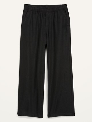 High-Waisted Linen-Blend Wide-Leg Pants for Women | Old Navy (US)