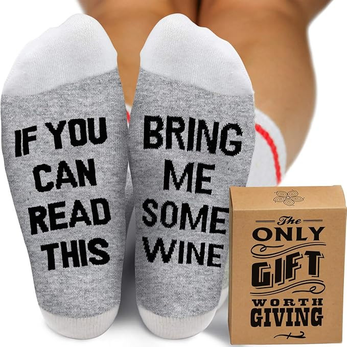 WINE GIFTS FOR WOMEN and MEN - Christmas Stocking Stuffers for Women. Novelty Socks If You Can Re... | Amazon (US)