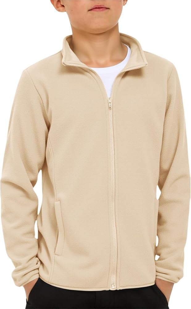 Haloumoning Boys Polar Fleece Jacket Kids Full-Zip Lightweight Long Sleeve Mock Jackets Fall Outw... | Amazon (US)