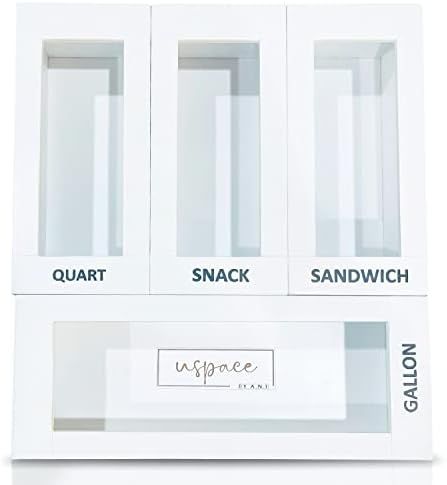 uspace Ziplock Bag Storage Organizer for Kitchen Drawer – Baggie Organizer for Gallon, Quart, S... | Amazon (US)