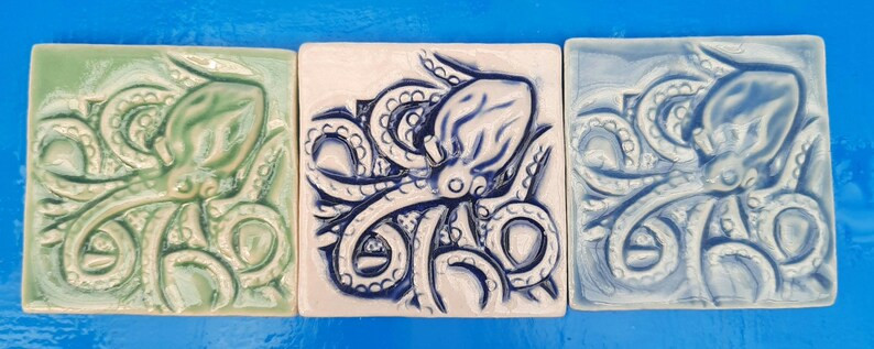 Octopus, Handmade Tile, 2 1/4" X 2 1/4", Accent Tile - Etsy | Etsy (US)
