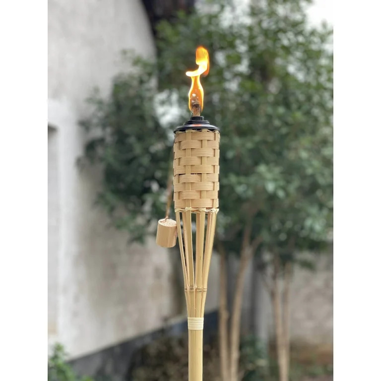 Mainstays 57in Bamboo Torch with Fiberglass Wick, 12fl oz Natural | Walmart (US)