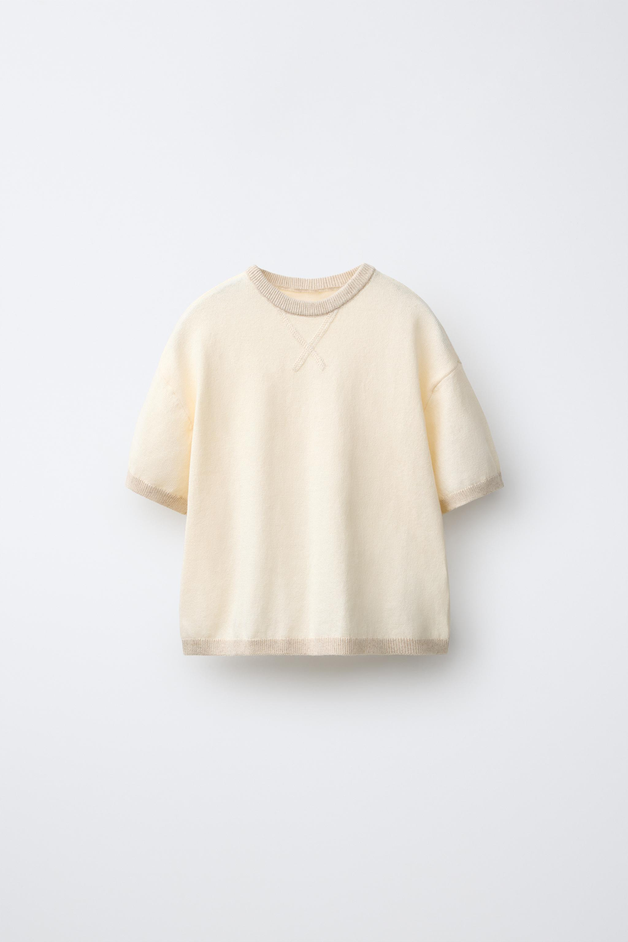 KNIT T-SHIRT WITH COTTON AND LINEN | Zara US