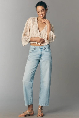 Pistola Lexi Cotton Mid-Rise Straight Jeans | Anthropologie (US)