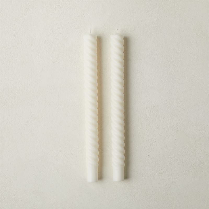 Warm White Twisted Taper Candles Set of 2 + Reviews | CB2 | CB2