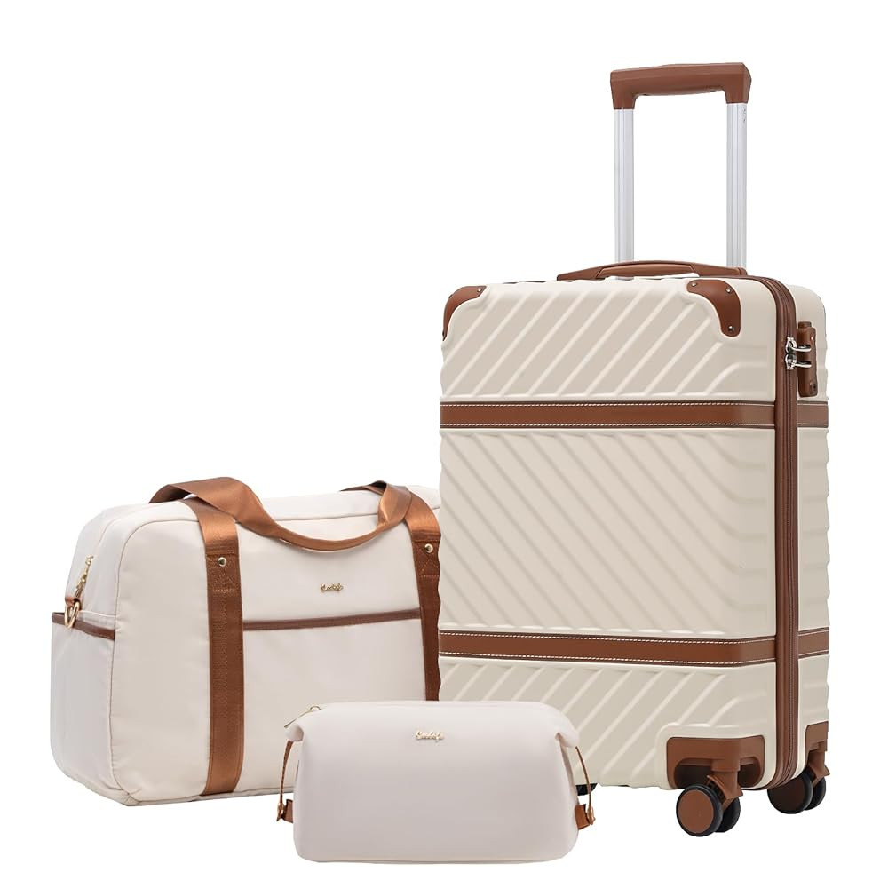 Coolife Luggage Set Suitcase Carry On Luggage PC Hardshell Luggage TSA Spinner Wheels, Amazon Finds | Amazon (US)