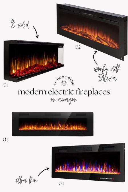 Here are some other fireplace options from Amazon for a more modern look. The more linear and 3 sided fireplaces work well to achieve that modern look!

#electricfireplace

#LTKhome