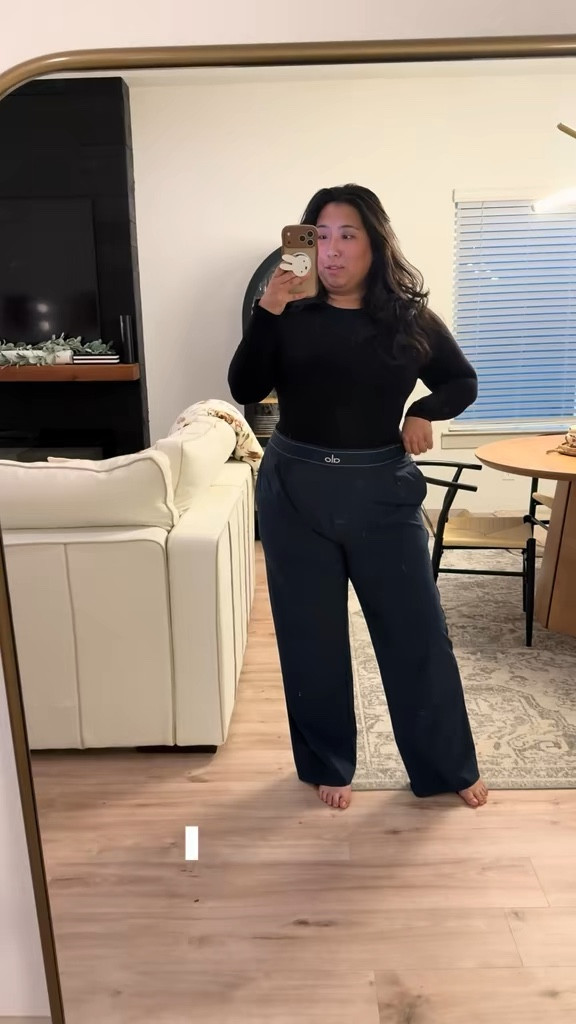 Size 16/Xl wearing L in Alo!! 

I was pleasantly surprised these pants fit! I have been eyeing them so long. The Pinsy body suit helps smooth everything out but the pants fit even without it. Ah! I’m so excited! 

#LTKPlusSize #LTKootd #LTKMidsize