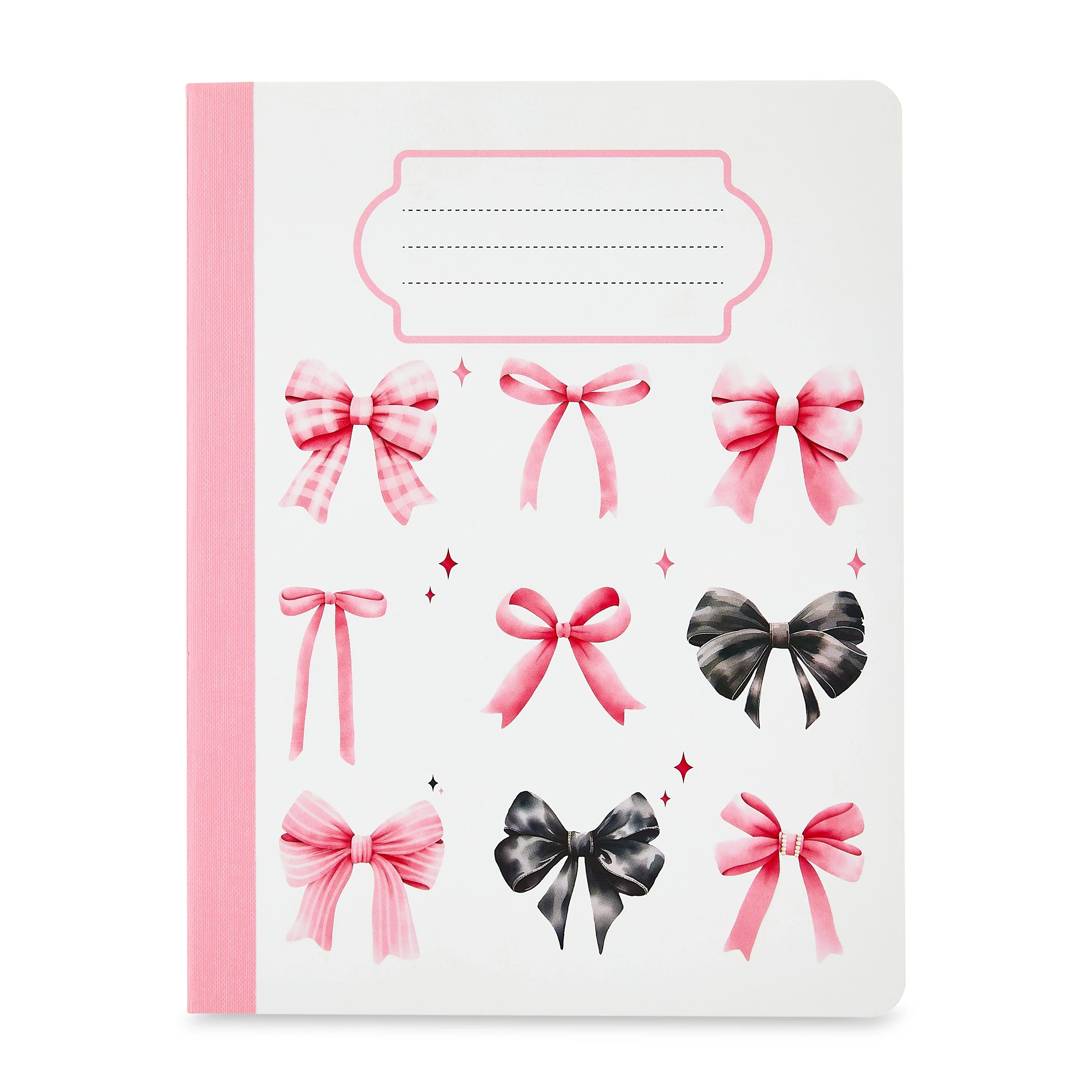 Pen+Gear Wide Ruled Composition Book, 7.5" x 9.75", Pink Bows, 80 Sheets | Walmart (US)