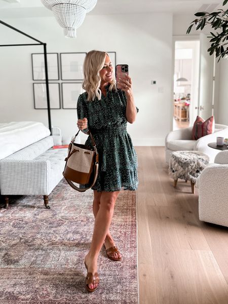Tuesday OOTD // new dress for spring, I love the comfy smocked waist & sheet sleeves. 

Wearing an xs & code SUGARPLUM10 saves you 10% 🥳

#LTKover40