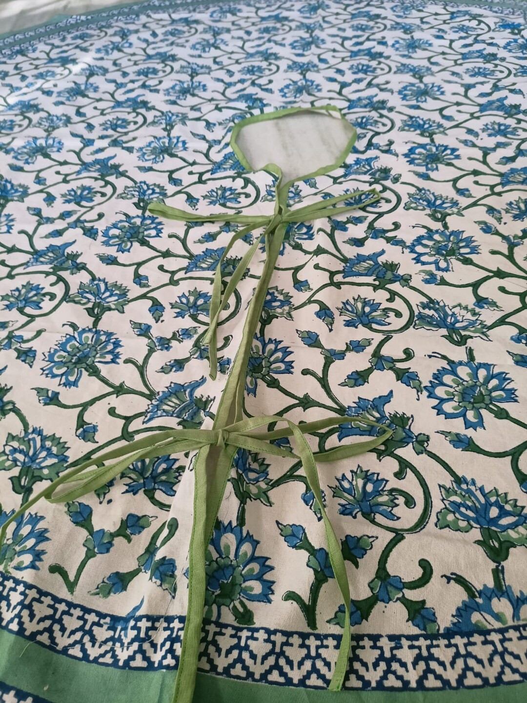 Christmas Tree Skirt 60 Round Olive Green Flower Design - Etsy | Etsy (US)